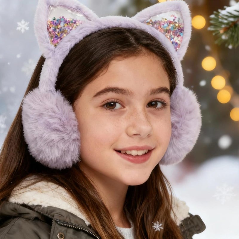 Pesaat Fluffy Ear Muff for Women Plush Earmuffs Kids Winter Earmuffs Girls Boys Cold Weather Ear Warmer - Image 3